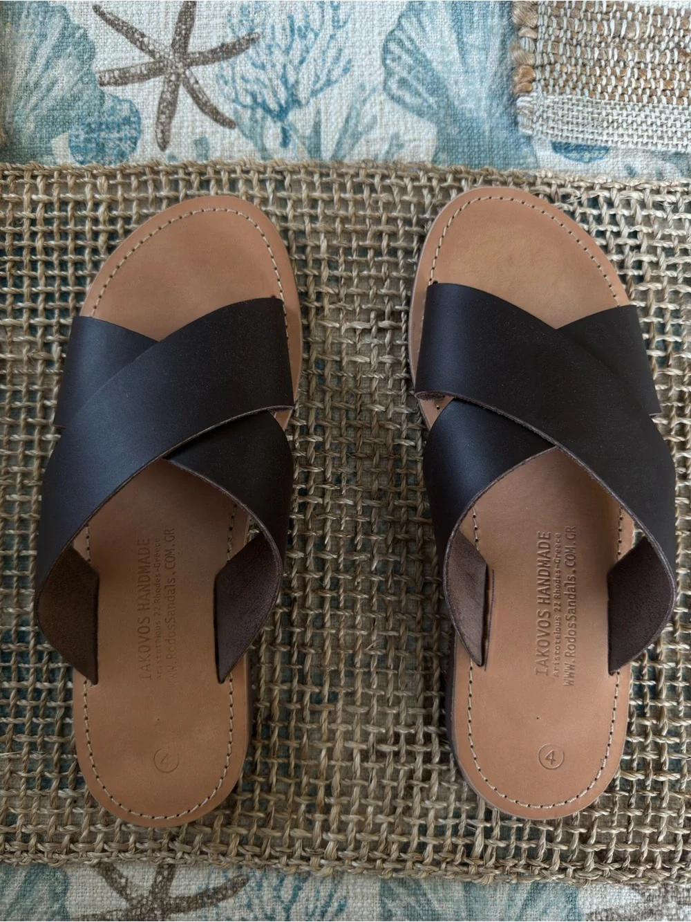 NWOT Rodos Sandals Men’s Iakovos Sandal, Size 11, Handmade In Greece